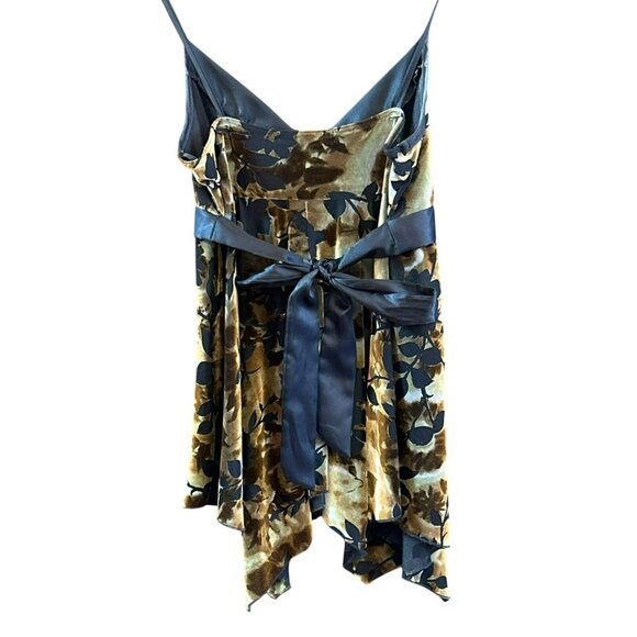 Y2K Charlotte Russe Burnout Velvet Boho  Handkerchief Hem Blouse Woodland Fairy - Picture 4 of 8